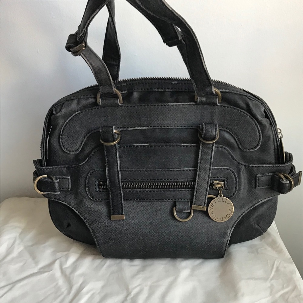 STELLA MCCARTNEY Charcoal Vegan Leather Bag